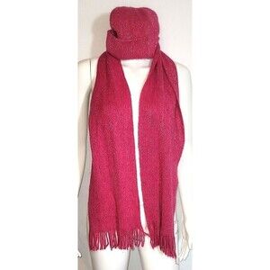 Pink with Silver Sparkle Hat & Scarf - One Size